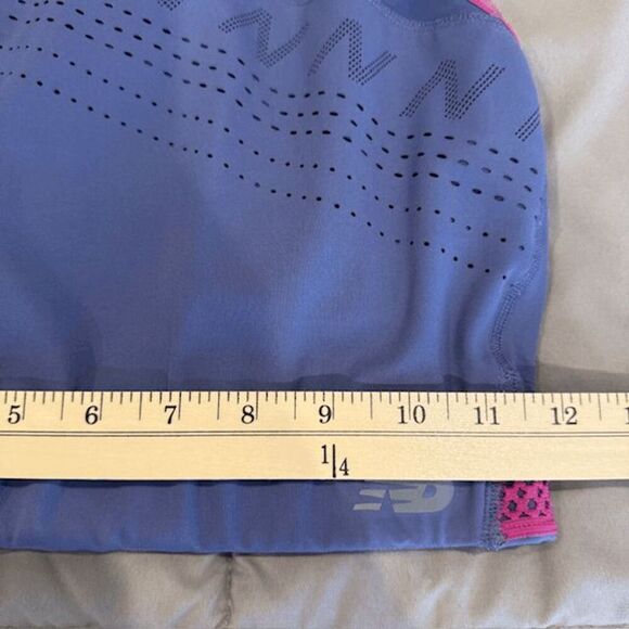 New Balance Q Speed Shape Sheild Sports Bra Blue Pink No Pads Cross Straps Small - Picture 6 of 8